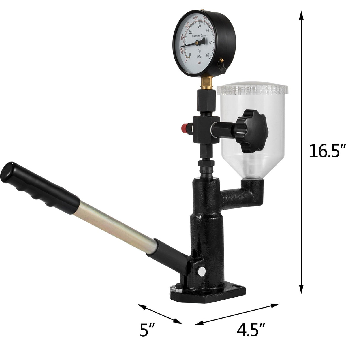 VEVOR MOPHORN 400 bar / 6000 PSI diesel fuel injector tester with dual gauge for injector pressure adjustment and testing
