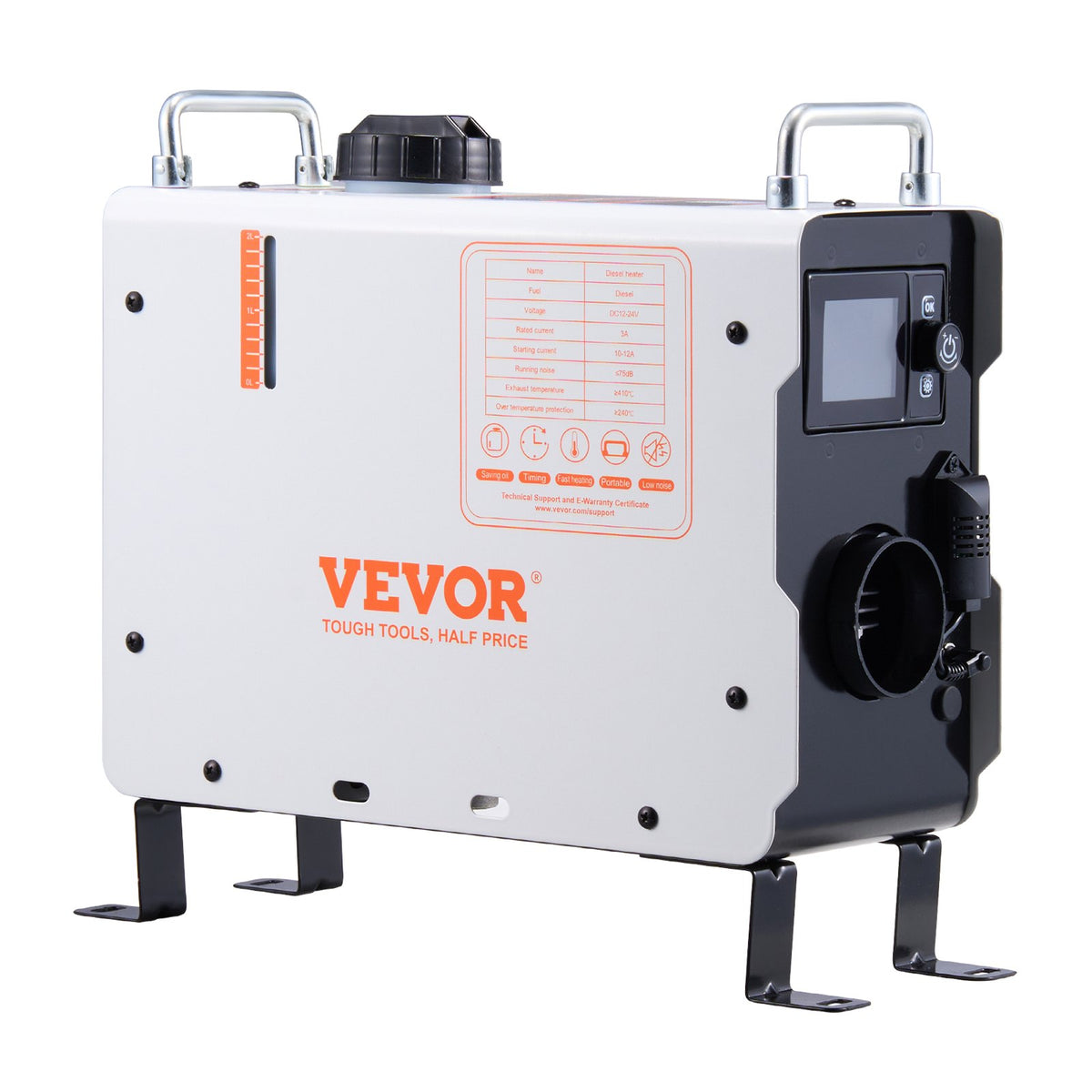 220V un 12V/24V 2KW VEVOR dīzeļa gaisa sildītājs 2.2L baka Bluetooth APP tālvadības pults lietošanai ārpus telpām