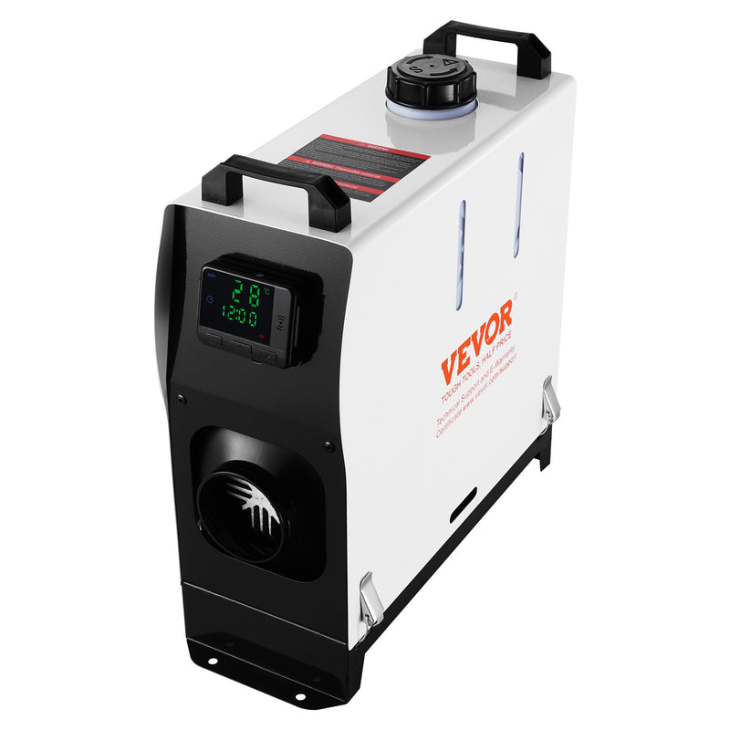 220V un 12v VEVOR 5–8 kW dīzeļsildītājs, dīzeļa gaisa sildītājs viss vienā ar tālvadības pulti un LCD ekrānu, ātra uzsildīšana, zems trokšņa līmenis, pārnēsājams dīzeļsildītājs kravas automašīnām, furgoniem un kemperiem