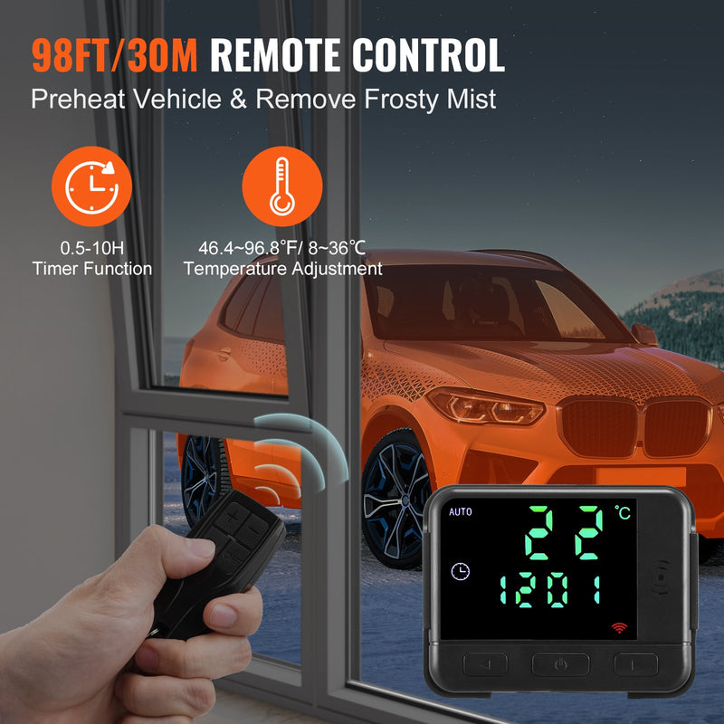 220V un 12v VEVOR 5–8 kW dīzeļsildītājs, dīzeļa gaisa sildītājs viss vienā ar tālvadības pulti un LCD ekrānu, ātra uzsildīšana, zems trokšņa līmenis, pārnēsājams dīzeļsildītājs kravas automašīnām, furgoniem un kemperiem