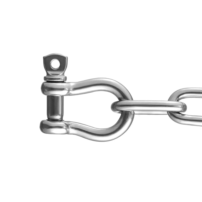 Laivas enkura ķēde no nerūsējošā tērauda ar svina posmu 6,3 mm x 1,2 m ar divām šaklēm