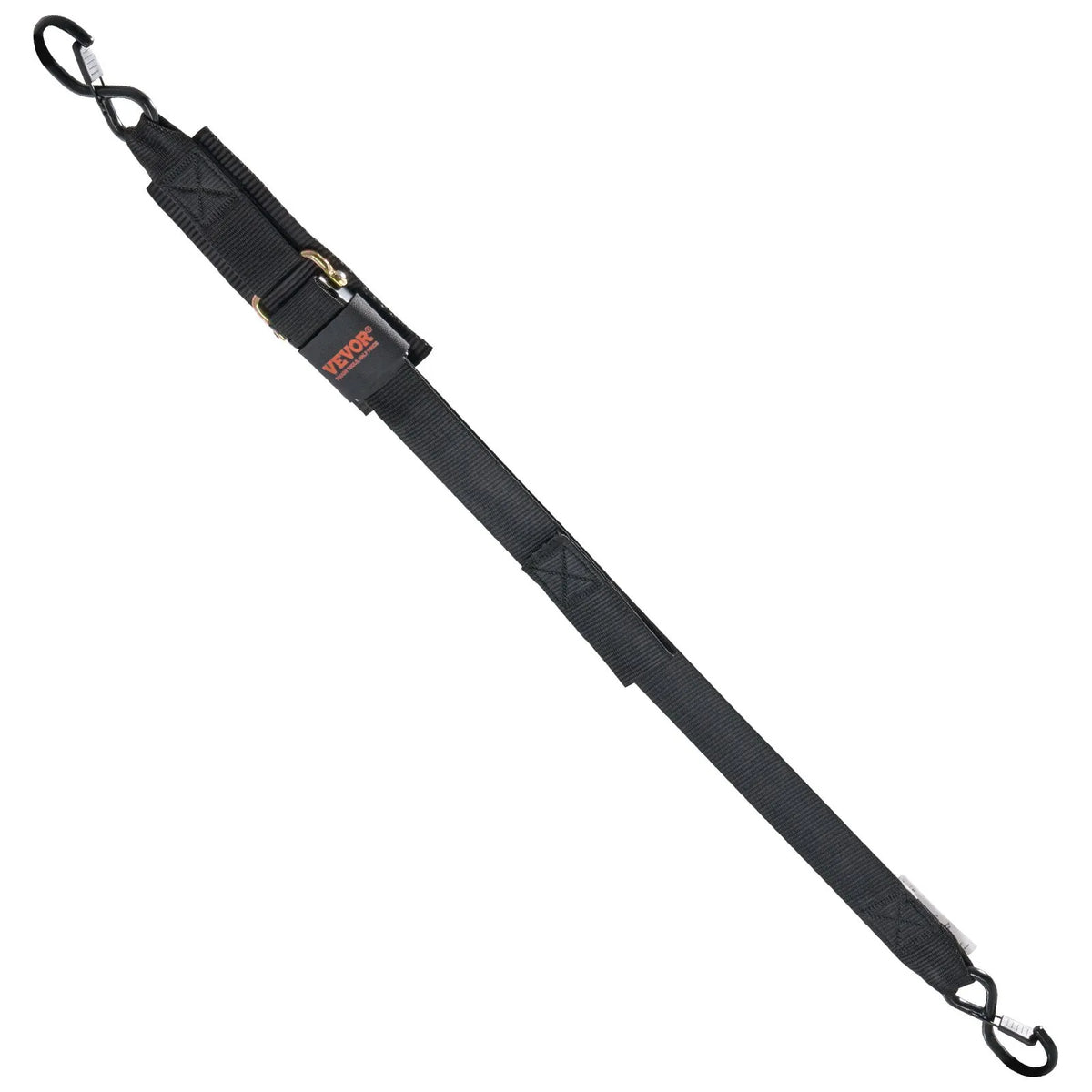 VEVOR Automatic Ratchet Tie-Down Straps, 5.08 cm x 1.22 m, with Safety Lock and S-Hooks, 2 Pack, 680 kg Breaking Strength, for Trailers, Vehicles and Boats