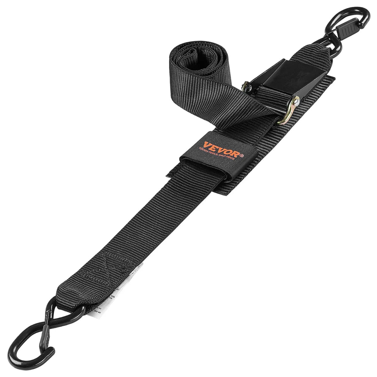 VEVOR Automatic Ratchet Tie-Down Straps, 5.08 cm x 1.22 m, with Safety Lock and S-Hooks, 2 Pack, 680 kg Breaking Strength, for Trailers, Vehicles and Boats
