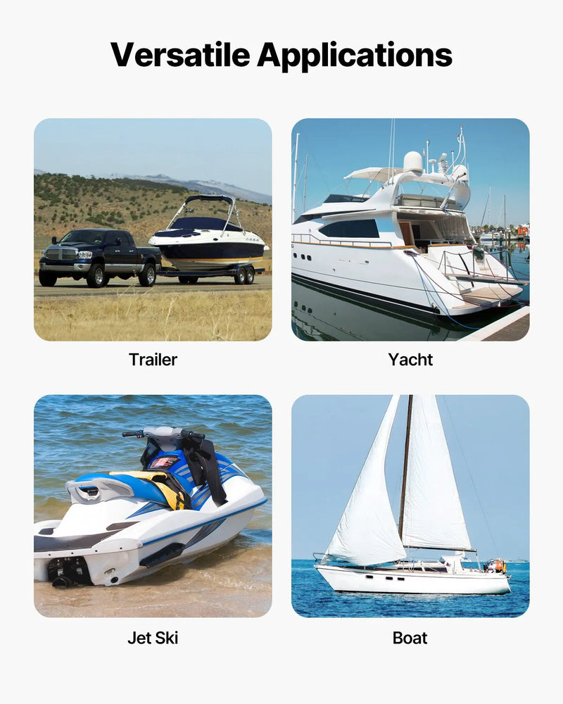 VEVOR automātiskās sprūdrata nostiprināšanas siksnas, 5.08 cm x 1.22 m, ar drošības slēdzeni un S-āķiem, 2 gab., 680 kg pārraušanas izturība, treileriem, transportlīdzekļiem un laivām