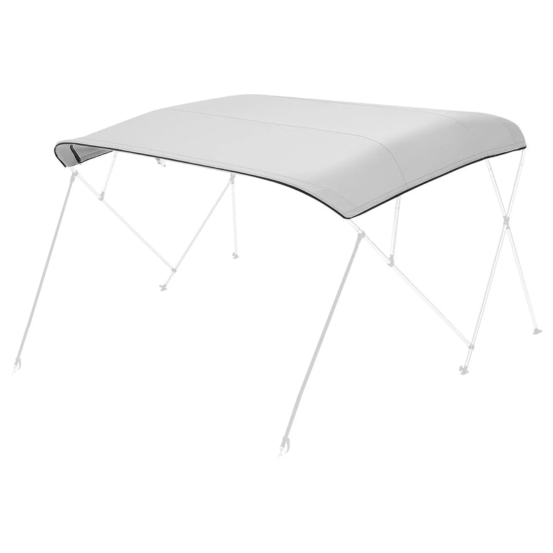 VEVOR Bimini jumta pārvalks laivām 2440 mm, 4 loku konstrukcijai, 600D ūdensizturīgs jūras klases audums, pelēks, platumam 2464–2616 mm, bez rāmja
