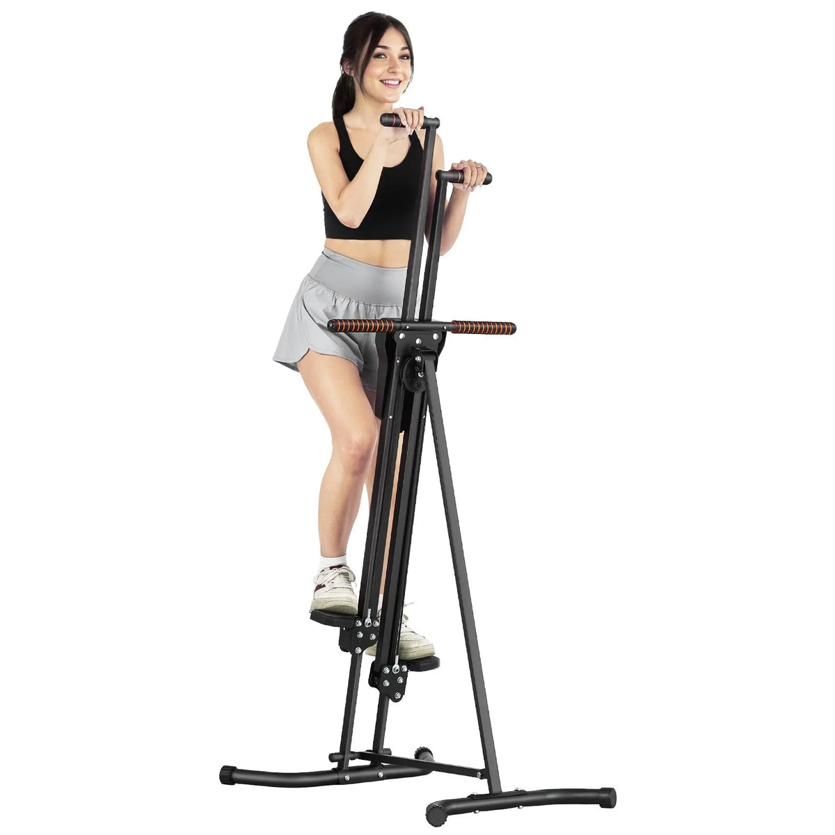 VEVOR Vertical Stair Climber with Handrails, Foldable Cardio Climber for Home