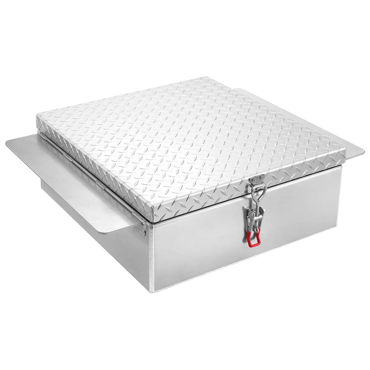 VEVOR Truck Bed Tool Box, Durable Aluminium Tool Box with Diamond Plate Lid, 100 kg Load Capacity, Lockable, Suitable for Pickups, Truck Beds, Campers and Trailers, 770 × 610 × 230 mm, Silver
