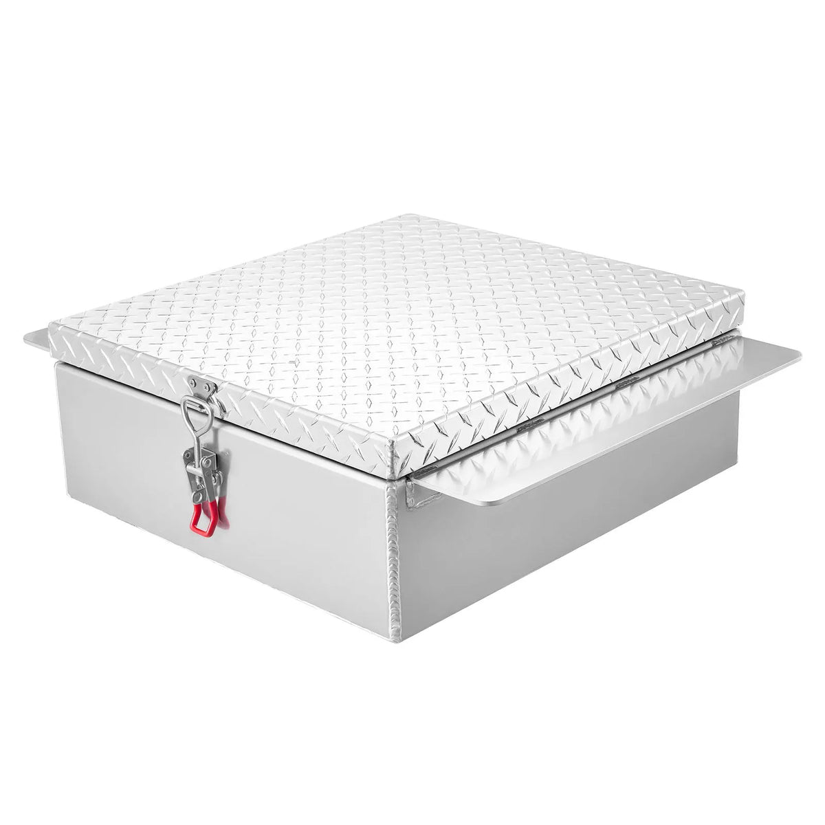 VEVOR Truck Bed Tool Box, Durable Aluminium Tool Box with Diamond Plate Lid, 100 kg Load Capacity, Lockable, Suitable for Pickups, Truck Beds, Campers and Trailers, 770 × 610 × 230 mm, Silver