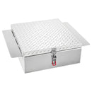 VEVOR kravas kastes instrumentu kaste, izturīga alumīnija instrumentu kaste ar rievotu (diamond plate) vāku, slodze līdz 100 kg, ar slēdzeni, piemērota pikapiem, kravas auto kastēm, kemperiem un piekabēm, 770 × 610 × 230 mm, sudraba krāsā.