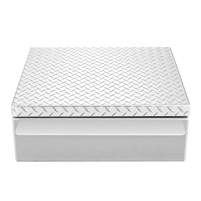 VEVOR kravas kastes instrumentu kaste, izturīga alumīnija instrumentu kaste ar rievotu (diamond plate) vāku, slodze līdz 100 kg, ar slēdzeni, piemērota pikapiem, kravas auto kastēm, kemperiem un piekabēm, 770 × 610 × 230 mm, sudraba krāsā.