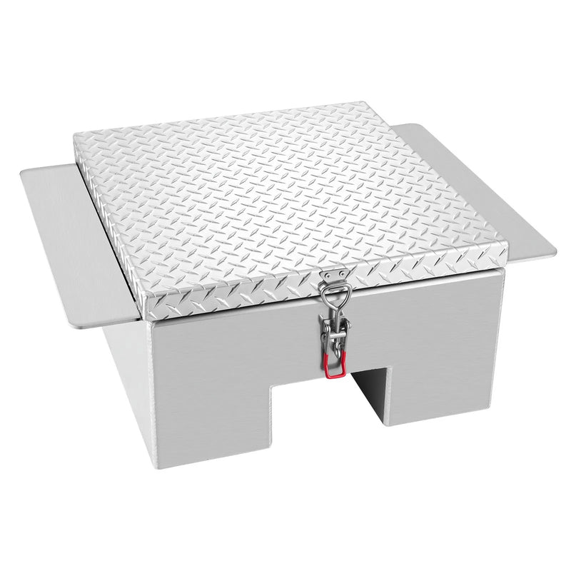 VEVOR kravas kastes instrumentu kaste, izturīga alumīnija instrumentu kaste ar rievotu (diamond plate) vāku, maksimālā slodze 100 kg, paredzēta pikapiem, kravas auto kastēm, kemperiem un piekabēm, 770 × 610 × 310 mm, sudraba krāsā