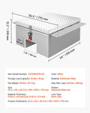 VEVOR kravas kastes instrumentu kaste, izturīga alumīnija instrumentu kaste ar rievotu (diamond plate) vāku, maksimālā slodze 100 kg, paredzēta pikapiem, kravas auto kastēm, kemperiem un piekabēm, 770 × 610 × 310 mm, sudraba krāsā