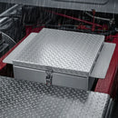 VEVOR kravas kastes instrumentu kaste, izturīga alumīnija instrumentu kaste ar rievotu (diamond plate) vāku, maksimālā slodze 100 kg, paredzēta pikapiem, kravas auto kastēm, kemperiem un piekabēm, 770 × 610 × 310 mm, sudraba krāsā