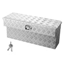 VEVOR kravas kastes instrumentu kaste, izturīga alumīnija instrumentu kaste ar rievotu rakstu, uzglabāšanas lāde ar slēdzeni un atslēgu, piemērota pikapiem, kravas auto kastēm, kemperiem un piekabēm, 864 × 305 × 390 mm, sudraba krāsā.