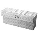 VEVOR kravas kastes instrumentu kaste, izturīga alumīnija instrumentu kaste ar rievotu rakstu, uzglabāšanas lāde ar slēdzeni un atslēgu, piemērota pikapiem, kravas auto kastēm, kemperiem un piekabēm, 864 × 305 × 390 mm, sudraba krāsā.