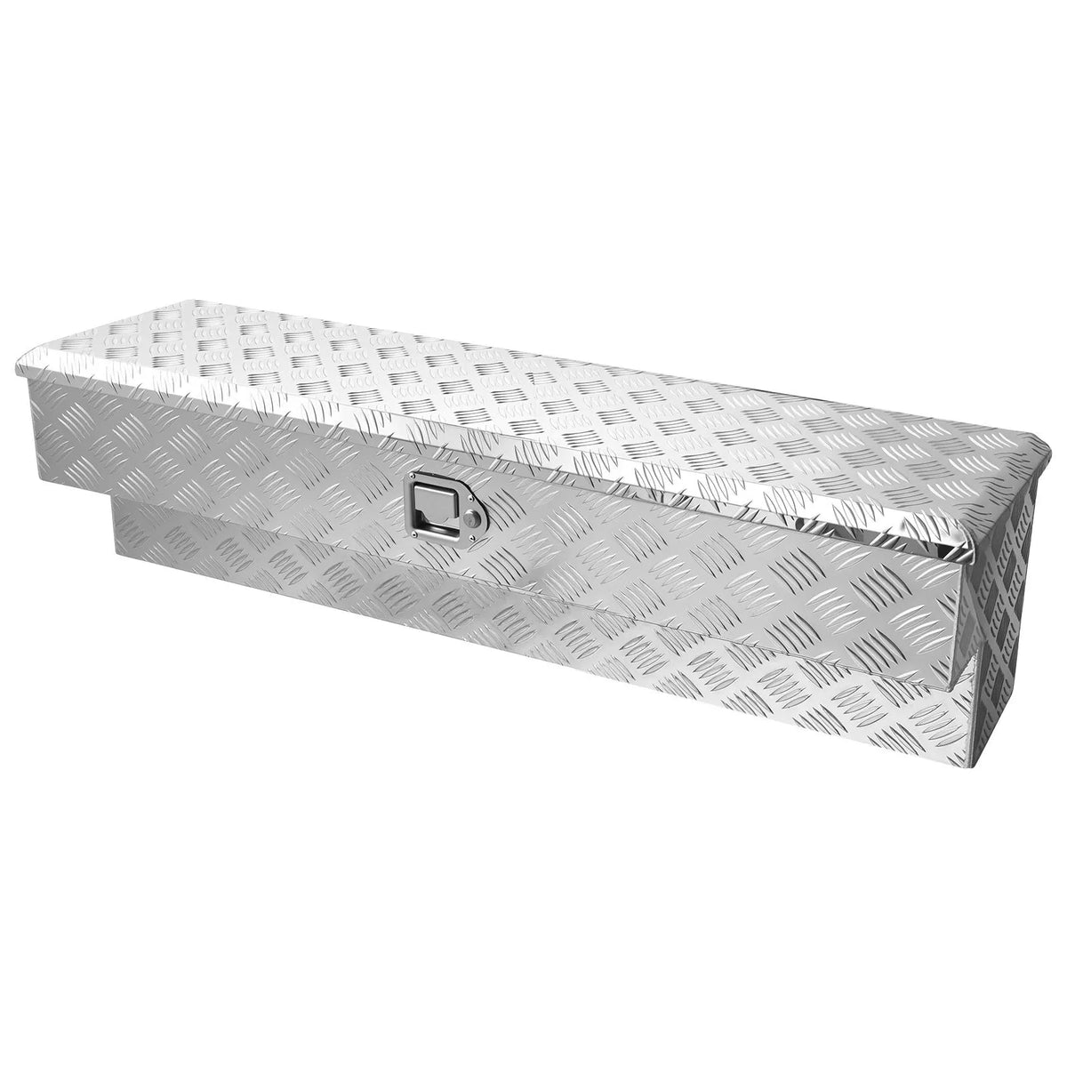 VEVOR Aluminium Tool Box for Truck Bed, Heavy-Duty Storage Box with Textured Pattern, Lock with Keys, for Pickup Trucks, Cargo Vehicles, Campers and Trailers, 1219 × 340 × 330 mm, Silver