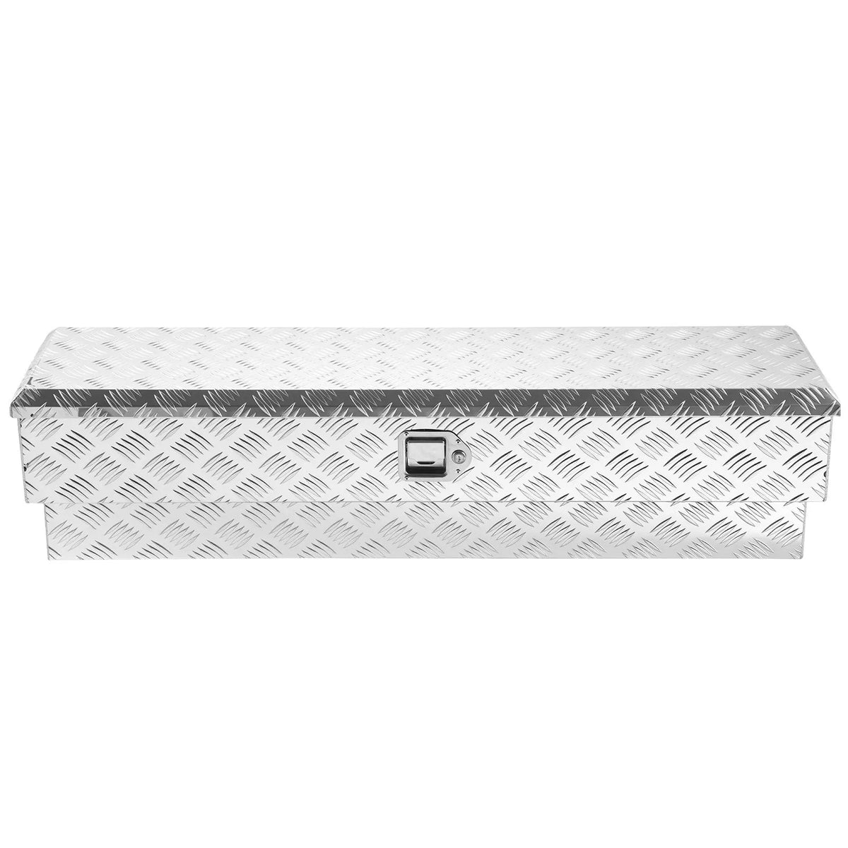 VEVOR Aluminium Tool Box for Truck Bed, Heavy-Duty Storage Box with Textured Pattern, Lock with Keys, for Pickup Trucks, Cargo Vehicles, Campers and Trailers, 1219 × 340 × 330 mm, Silver