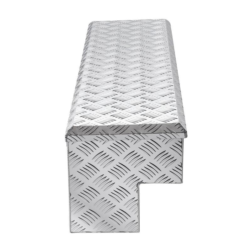 VEVOR alumīnija instrumentu kaste kravas nodalījumam, pastiprinātas konstrukcijas uzglabāšanas kaste ar reljefa rakstu, slēdzene ar atslēgām, paredzēta pikapiem, kravas automobiļiem, kemperiem un piekabēm, 1219 × 340 × 330 mm, sudraba krāsa