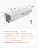 VEVOR alumīnija instrumentu kaste kravas nodalījumam, pastiprinātas konstrukcijas uzglabāšanas kaste ar reljefa rakstu, slēdzene ar atslēgām, paredzēta pikapiem, kravas automobiļiem, kemperiem un piekabēm, 1219 × 340 × 330 mm, sudraba krāsa