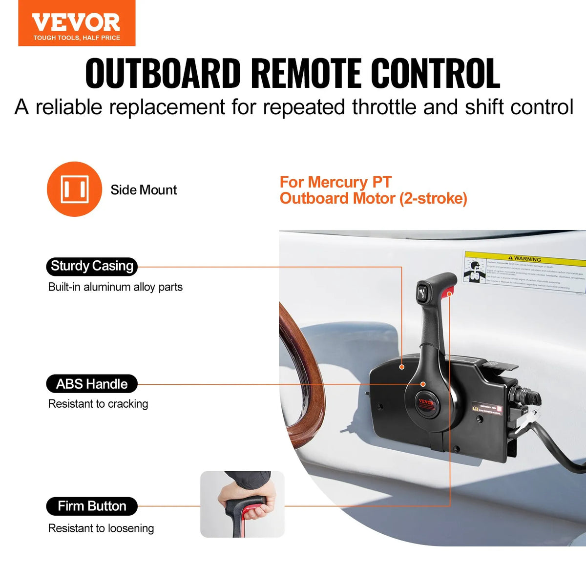 Side-mounted remote throttle control box Mercury PT 2-stroke engines