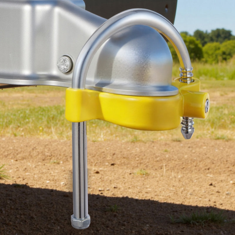 VEVOR piekabes sakabes slēdzeņu komplekts, piemērots 46 mm, 50,8 mm un 58,7 mm sakabēm, pastiprināta pretaizdzīšanas lodveida sakabes slēdzene ar atslēgām, regulējams augstums, aizsardzība pret uzlaušanu kemperiem, laivām un piekabēm