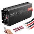 VEVOR Tīras sinusviļņu invertors 3000W, DC 12V uz AC 230V, 2 AC kontaktligzdas, 2 USB pieslēgumi, 1 Type-C pieslēgums, LCD ekrāns un tālvadības pults lieliem mājsaimniecības aparātiem