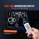 VEVOR Tīras sinusviļņu invertors 3000W, DC 12V uz AC 230V, 2 AC kontaktligzdas, 2 USB pieslēgumi, 1 Type-C pieslēgums, LCD ekrāns un tālvadības pults lieliem mājsaimniecības aparātiem