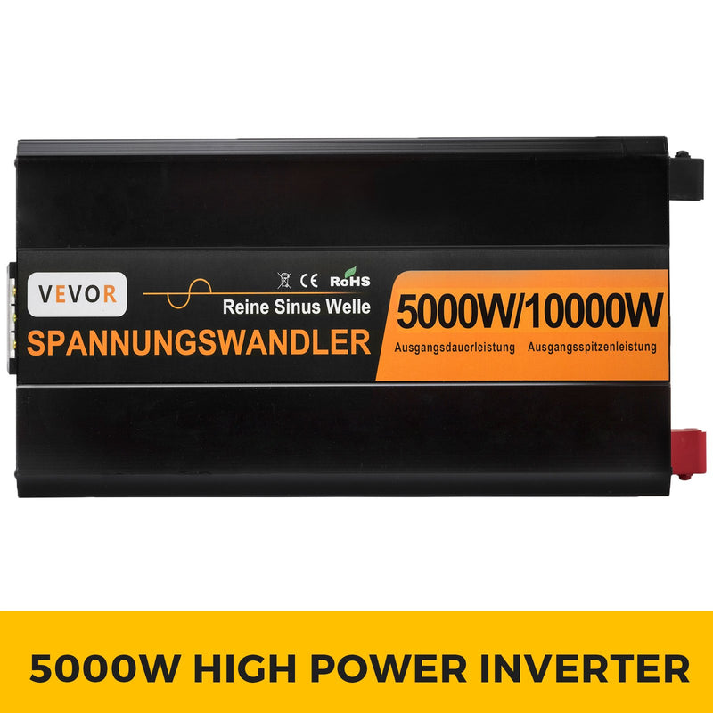 VEVOR 5000W 24V 230V tīrās sinusa strāvas invertora ģenerators 10000W MAX