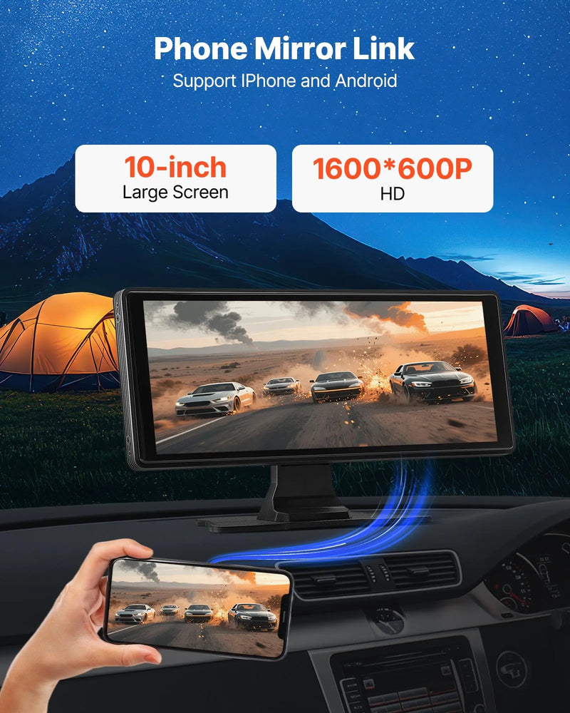 Automašīnas multimediju sistēma ar 25,4 cm skārienekrānu, Apple CarPlay, Android Auto, priekšējo/aizmugurējo kameru