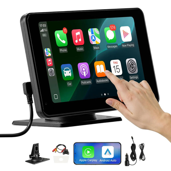 Automašīnas 17,8 cm skārienekrāna radio ar Apple CarPlay, Android Auto un atpakaļskata kameru
