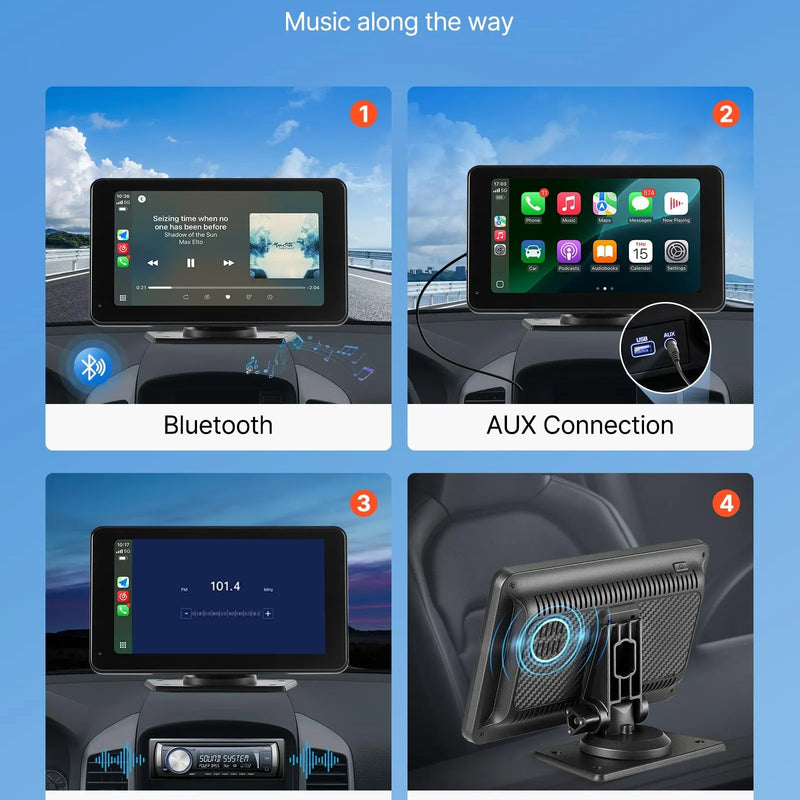Automašīnas 17,8 см skārienekrāna radio ar Apple CarPlay, Android Auto un atpakaļskata kameru