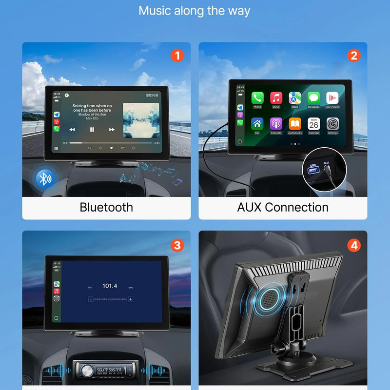 Auto multimediju sistēma ar 22,86 cm skārienekrānu, Apple CarPlay, Android Auto un atpakaļskata kameru