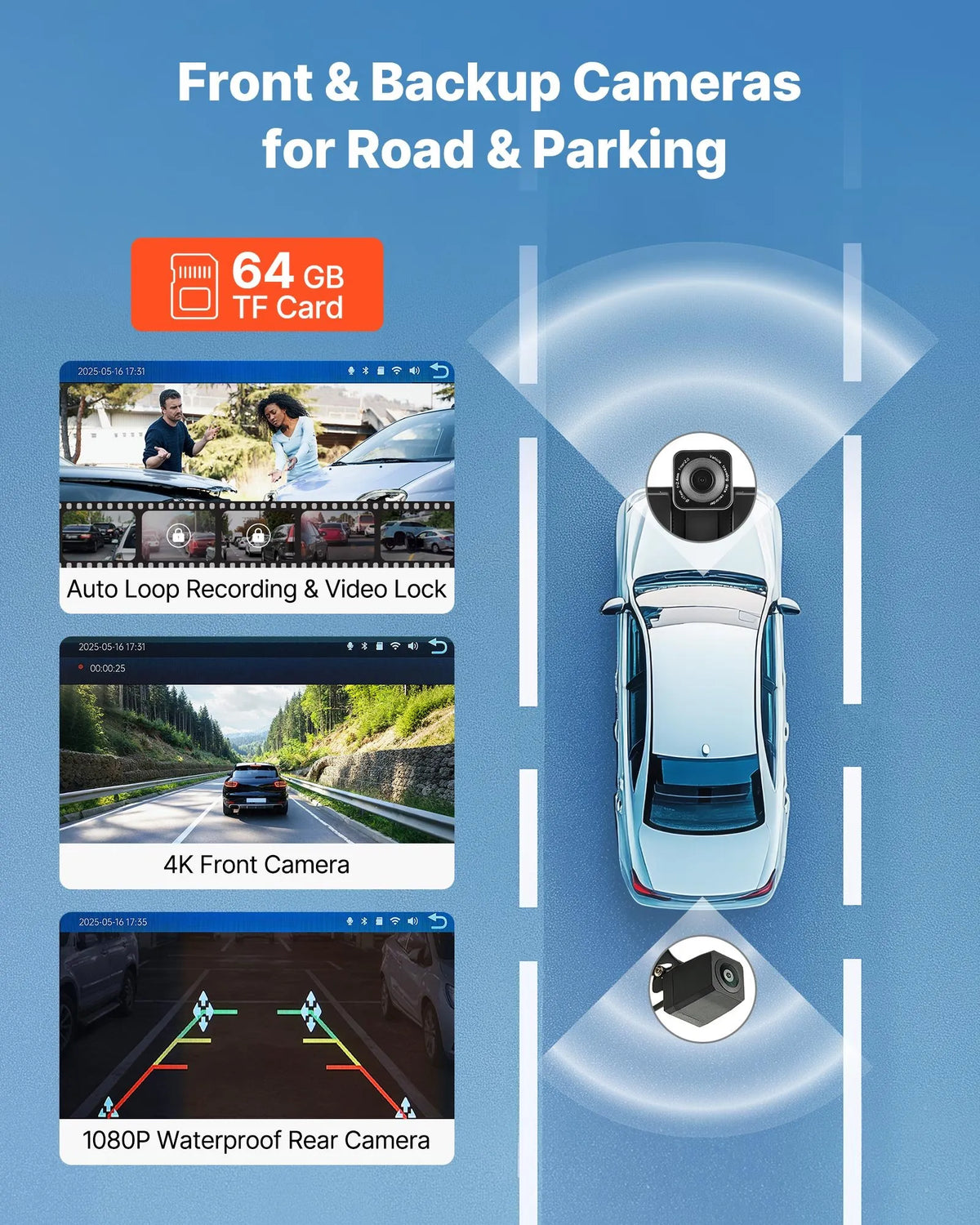 Car multimedia system with 22.9 cm touchscreen, Apple CarPlay, Android Auto, front/rear camera