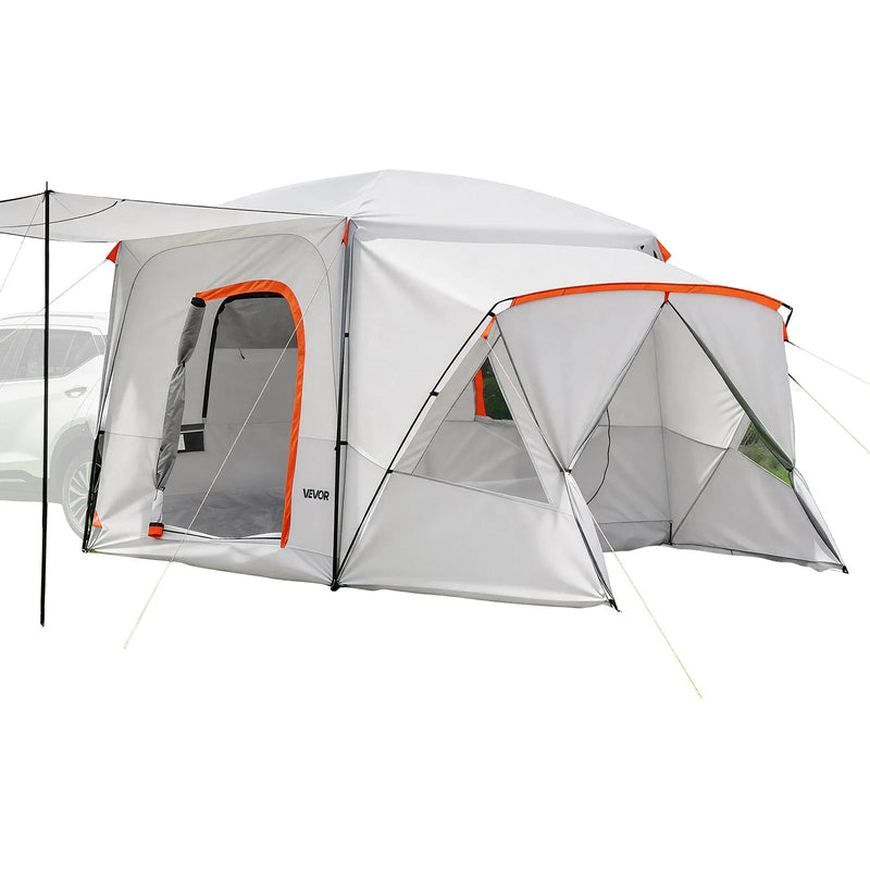 VEVOR SUV kempinga telts 5–9 personām, 3,96 x 3,05 m, 3 sezonu bagāžnieka telts ar ventilācijas logiem, PU2000 mm ūdensizturība, piemērota pārgājieniem un ceļojumiem