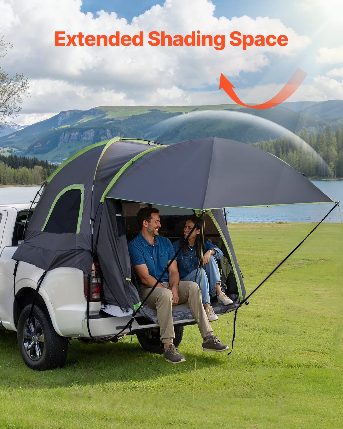 VEVOR Kravas Automobiļa Telts 152-158 cm, Ūdensnecaurlaidīga (PU2000) Pikapa Gultas Kempinga Telts, Piemērota 2-3 Personām