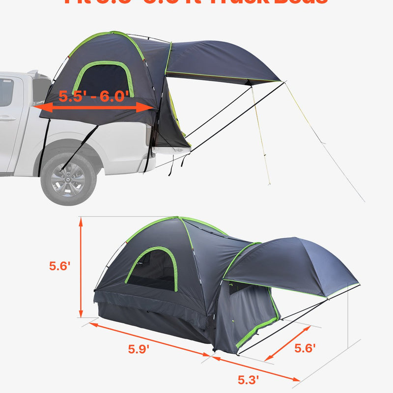 VEVOR pikapa telts 1,68-1,83 m, ūdensizturīga, PU2000, 2-3 personām