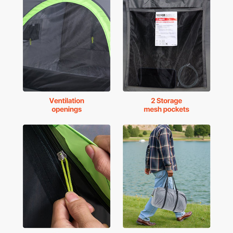 VEVOR Kravas Automobiļa Telts 168–183 cm, Ūdensnecaurlaidīga (PU2000) Pikapa Gultas Kempinga Telts, Piemērota 2–3 Personām