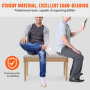 Polsterēts soliņš ar putu polsterējumu un gumijkoka kājām, 40 cm plats, bēšs