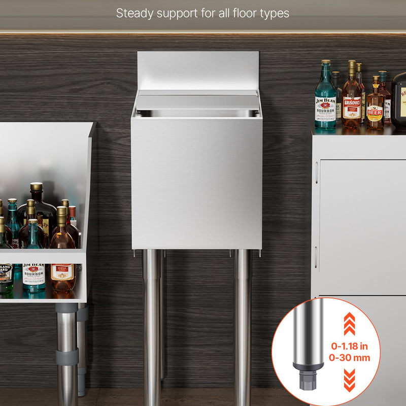 VEVOR komerciālais 28 L zemletu ledus trauks ar bīdāmu vāku un pudeļu turētājiem