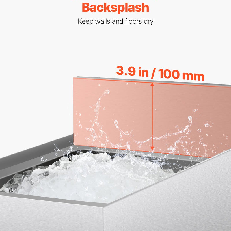 VEVOR komerciālais 28 L zemletu ledus trauks ar bīdāmu vāku un pudeļu turētājiem