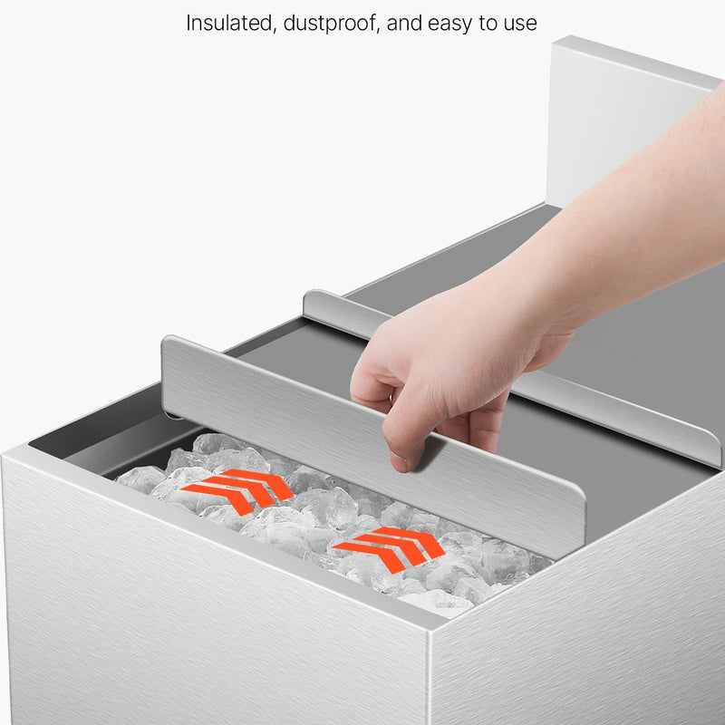 VEVOR komerciālais 28 L zemletu ledus trauks ar bīdāmu vāku un pudeļu turētājiem