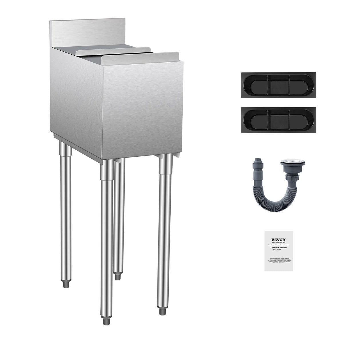 VEVOR Commercial Ice Bucket 28 l with Sliding Lid and Bottle Holders