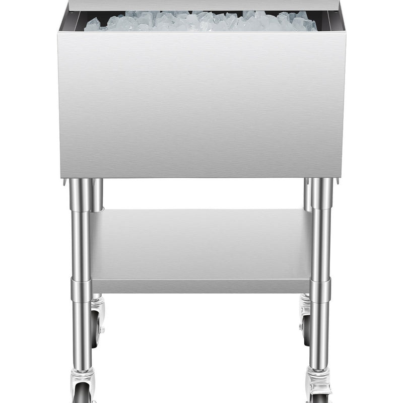 Komerciālais ledus kaste uz riteņiem, 61,6 L, ar apakšējo plauktu