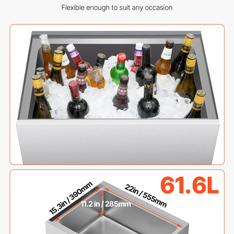 Komerciālais ledus kaste uz riteņiem, 61,6 L, ar apakšējo plauktu