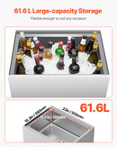 Komerciālais ledus kaste uz riteņiem, 61,6 L, ar apakšējo plauktu