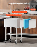 Komerciālais ledus kaste uz riteņiem, 61,6 L, ar apakšējo plauktu