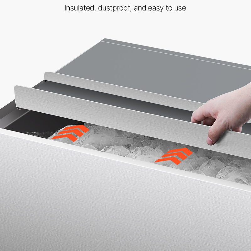 Komerciālais ledus kaste uz riteņiem, 61,6 L, ar apakšējo plauktu