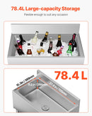 VEVOR Komercialaisledus trauks, 78,4 л, со сдвижной крышкой и узкими обложками