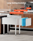 VEVOR Komercialaisledus trauks, 78,4 л, со сдвижной крышкой и узкими обложками