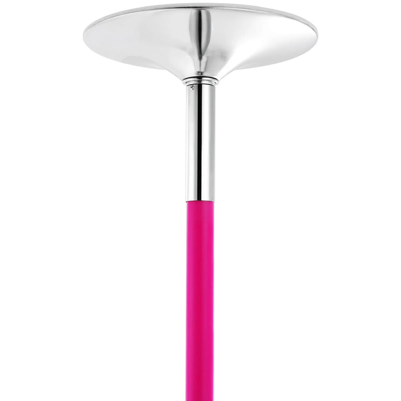 Profesionāls deju stienis – rotējošs un statisks komplekts, pārnēsājams un noņemams, 40 mm biezs izturīgs nerūsējošā tērauda stienis ar regulējamu augstumu, fitnesa stienis vingrojumiem mājās, klubā un sporta zālē, rozā krāsā